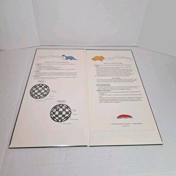 Dino-Checkers Board Game 1989 Bright Child Toys Dinosaur Strategy Game CIB Vtg - Picture 5 of 7